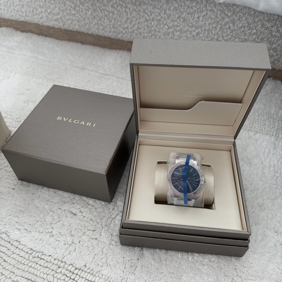 Bulgari Blue and Silver Men's Watch